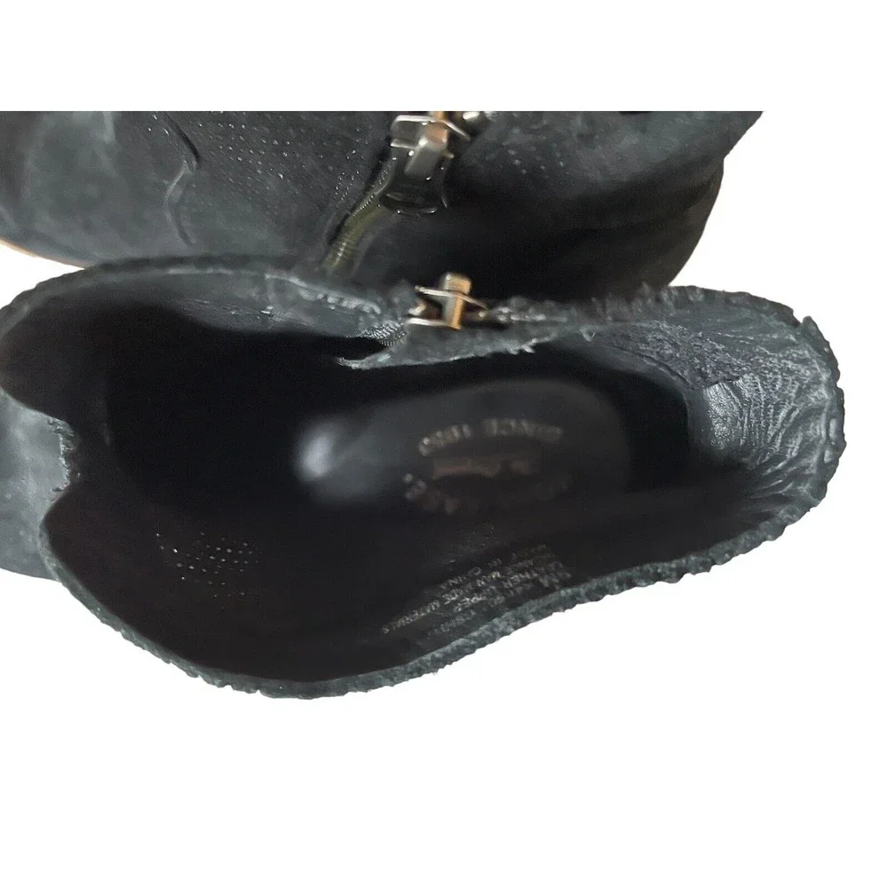 Kork-Ease Sherill Booties Ankle Boots Heels Suede Leather Zip Black Womens 9 - Picture 10 of 11
